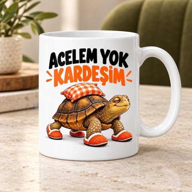 Yavaşlığın Zirvesi Tasarımlı Porselen Kupa - Model 716