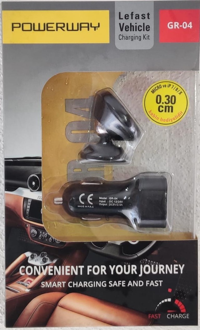 Powerway Gr-04 Araç Şarj Seyahat Kiti Iphone+Mıcro Kablo