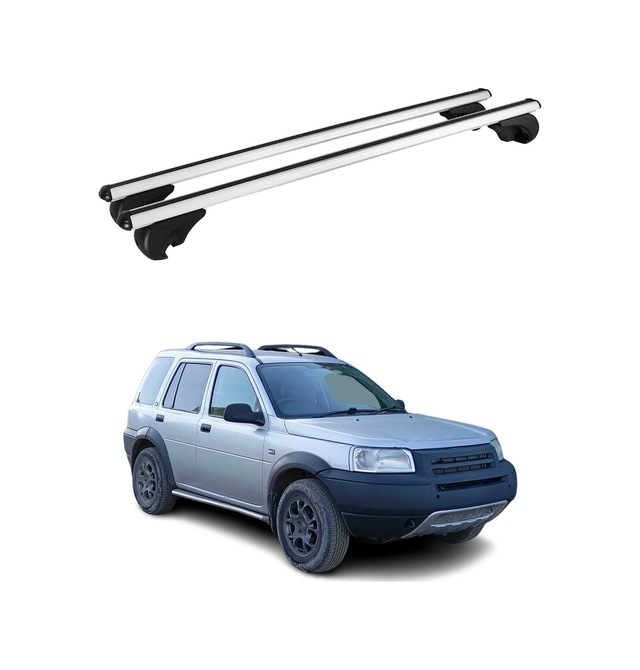Land Rover Freelander L314 1997-2006 Arası Uyumlu Port Bagaj Taşıyıcı Ara Atkı Alüminyum Gümüş 2 Parça