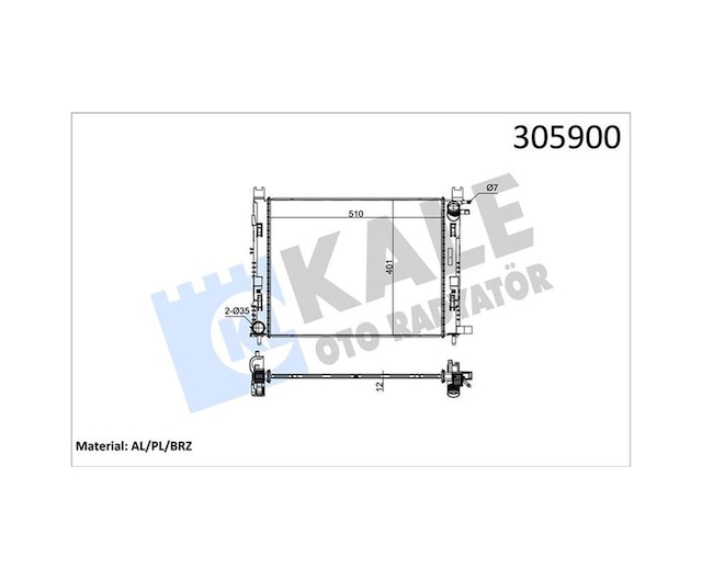 Su Radyatörü 12 Mm Kale 0518591ab Renault Clio Iv 2012-2021 / Captur I 2013-2019 / Dacia Dokker 2012-2021