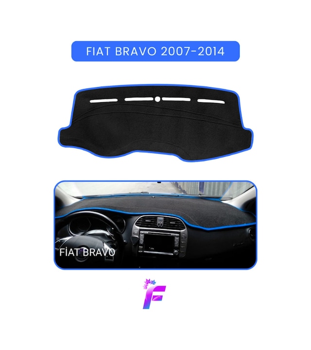 Fıat Bravo 2007-2014 Uyumlu Ön Göğüs Koruma Hızlı Ve Kolay Montaj Kaymaz Tasarım Ta89 Torpido Halısı