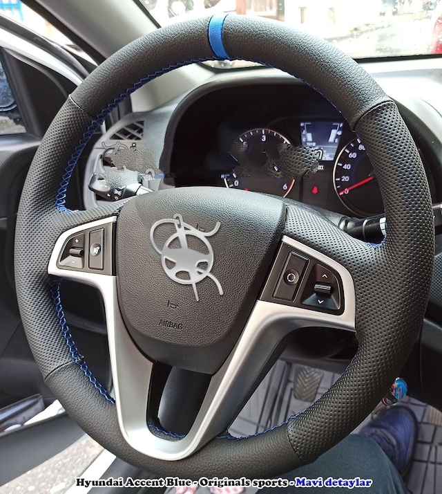 Hyundai İ20 Araca Özel Direksiyon Kılıfı Noktalı Düz Yüzüklü
