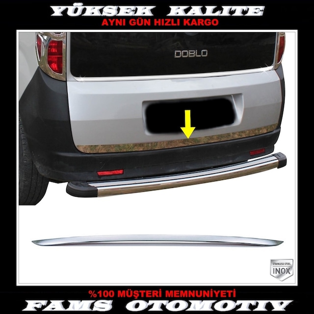Fiat Doblo Krom Bagaj Alt Çıtası 2010-2022 P. Çelik