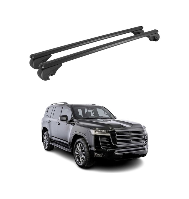 Toyota Land Cruiser J300 2021-2027 Arası Uyumlu Port Bagaj Taşıyıcı Ara Atkı Alüminyum Siyah 2 Parça