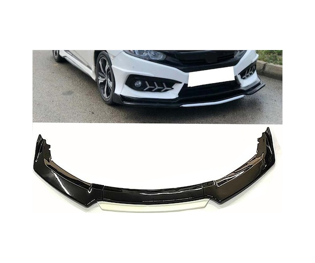 Fiat Stilo 2001-2007 Beyaz Şeritli Renkli Ön Ek Ön Lip Piona Black 4 Prç