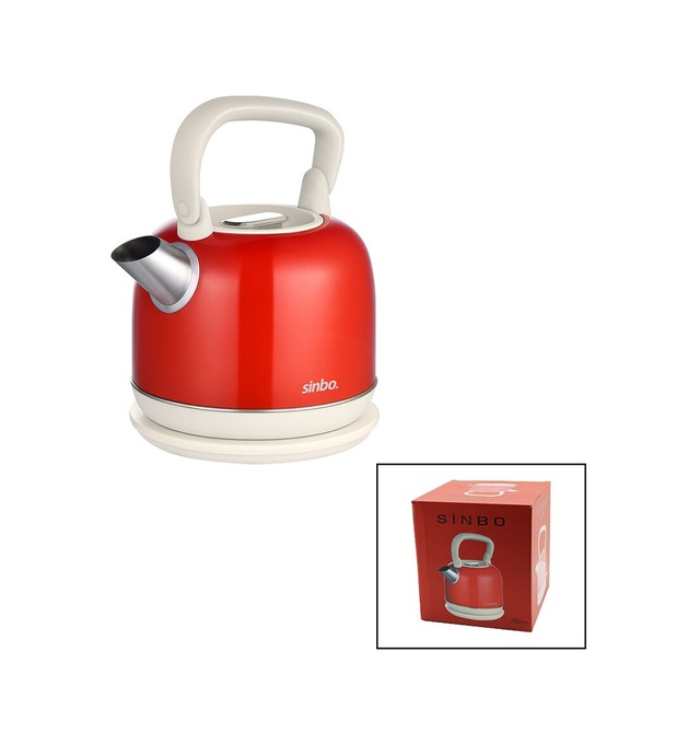Retro Kırmızı Nostalji Demlik Model Çelik Kettle Su Isıtıcı 2.2lt 1800w Gizli Resiztans Sk-8035 569