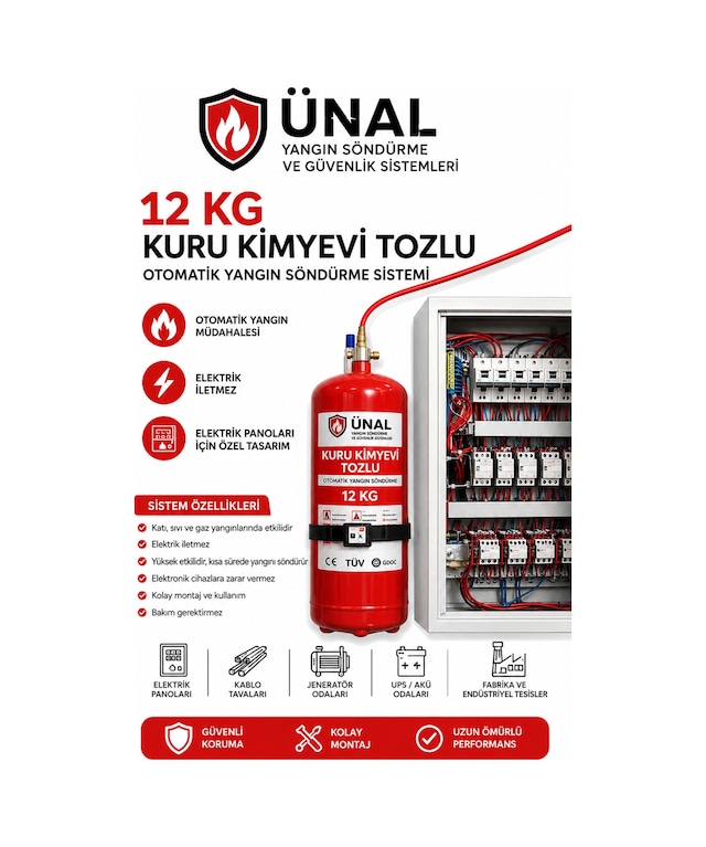 12 Kg Pano İçi Otomatik Yangın Söndürme Sistemi Elektrik Panosu