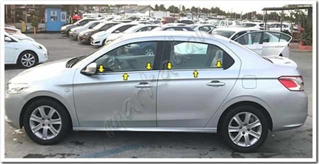 Markadan Citroen C-Elysee Krom Cam Çıtası 2012 Sonrası 4 Parça Pa