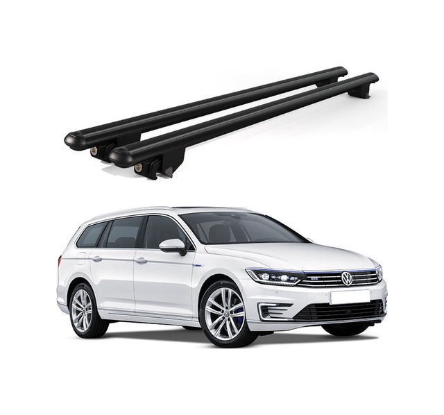 Kanca Volkswagen Passat B8 Alltrack 2015 Vesonrası Uyumlu Siyah Kilitli Ara Atkı 120cm Port Bagaj Tavan Barı