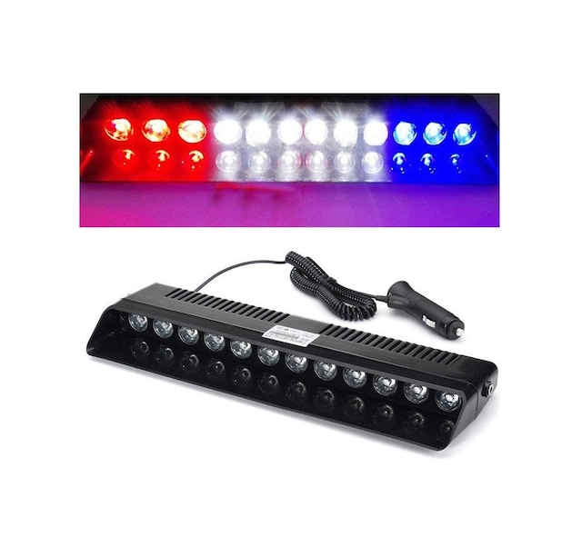 S12 12V Çakmaklık Girişli Cam Içi Vantuzlu Polis Çakar Ledi