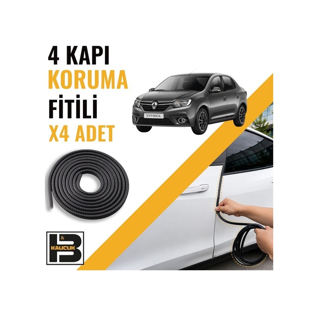 Renault Symbol 3.nesil Kapı Koruma Fitili-4 Kapı-siyah-bm2164