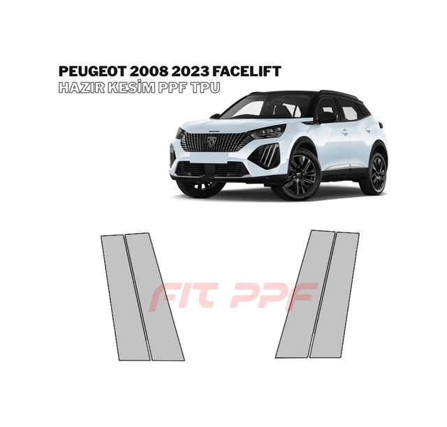 Peugeot 2008 - 2023 Facelıft 210 Mikron Premium Tpu Ppf Kaplama Seti-arka Tampon