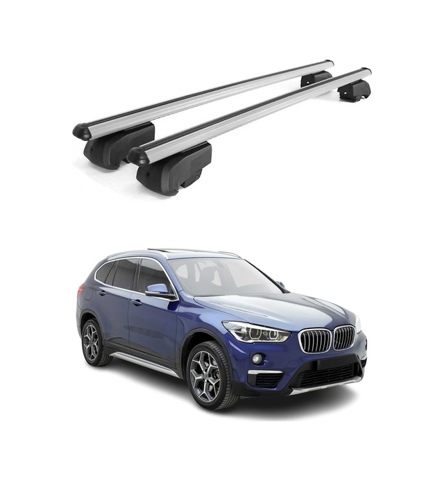 Bmw X1 F48 2015-2022 Arası Uyumlu Port Bagaj Taşıyıcı Ara Atkı Alüminyum Gümüş 2 Parça