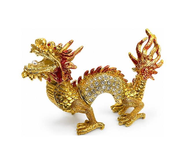 2 Adet Taşlı Dragon Figür Dekoratif Aksesuar, Ev Dekoru Ve Luk, Tekli Süsleme, 13x8 Cm, Crystal