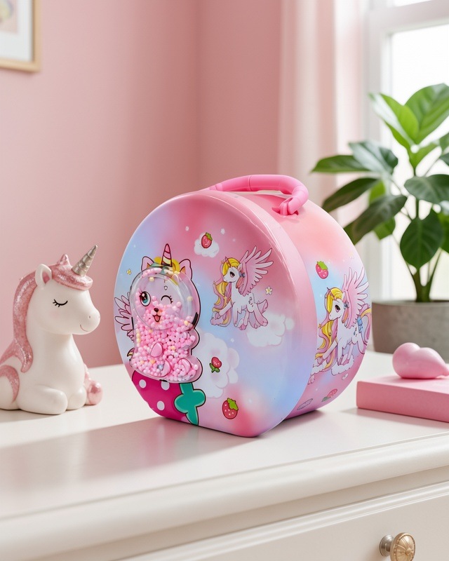Mini Çocuk Para Kasası Gizli Saklama Kutusu Uczzzşifrelikumbarapembe-7