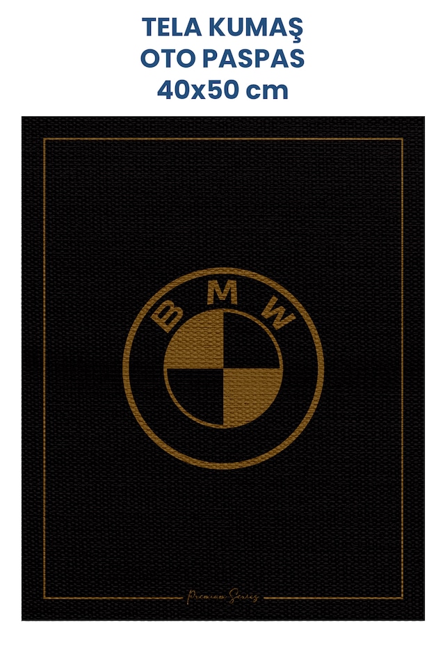 Tela Kumaş Suya Dayanıklı 40x50cm Bmw 50 Adet Oto Paspas Siyah Altın Rengi Baskı Kağıt Değil