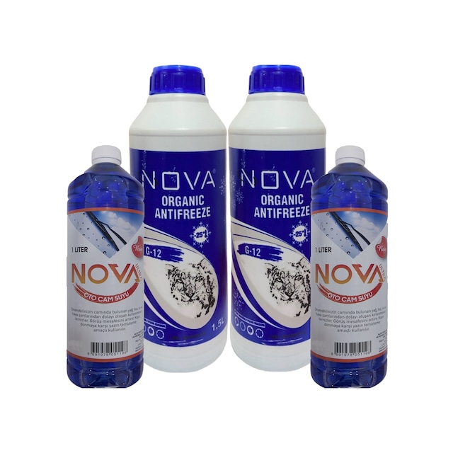 Nova -25 Derece Yeşil Antifriz 2 X 1.5Lt 3 Litre 2 Cam Suyu
