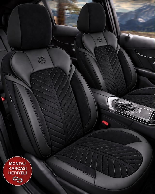 Toyota Auris Shine Siyah Tay Tüyü Oto Koltuk Kılıfı Tam Set-kolay Montaj-terletmez-ortopedik 2012-2018