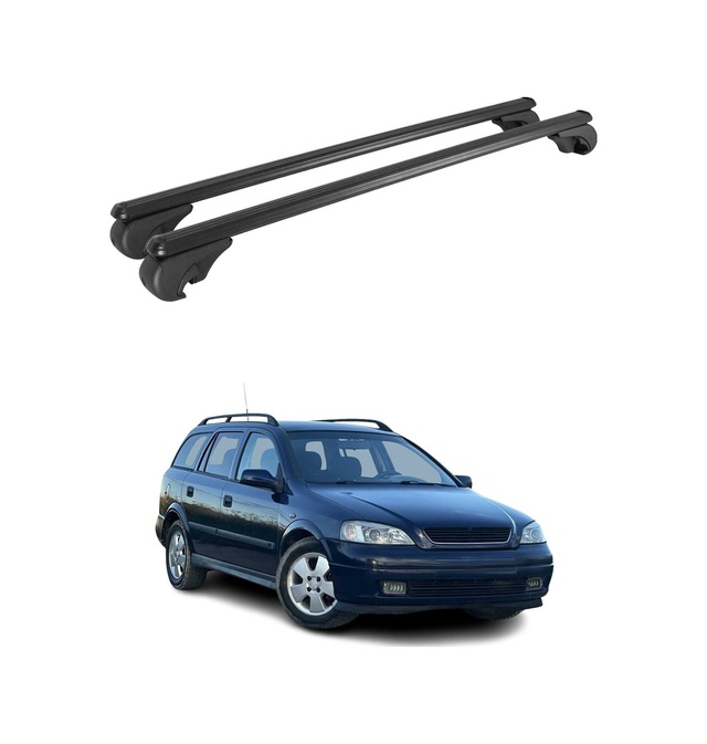 Opel Astra G Station Wagon 1998-2004 Arası Uyumlu Port Bagaj Taşıyıcı Ara Atkı Alüminyum Siyah 2 Parça