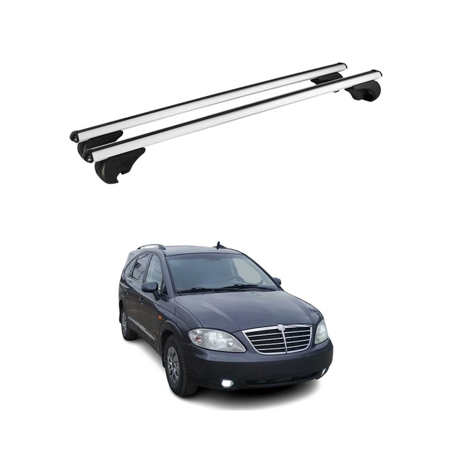 Ssangyong Rodius I 2004-2012 Arası Uyumlu Port Bagaj Taşıyıcı Ara Atkı Alüminyum Gümüş 2 Parça