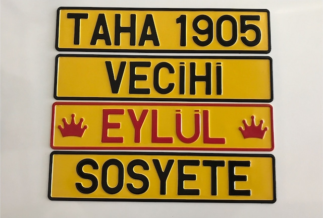 Dekor Plaka,Sari Plaka,Isimli Plaka,Plakalik,Isme Özel Plakalik 135612902