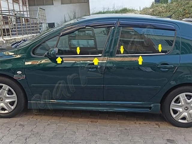 Db Chrome Peugeot 307 Cam Çıtası Nikelajı 2001-2008 4 Parça P.çel