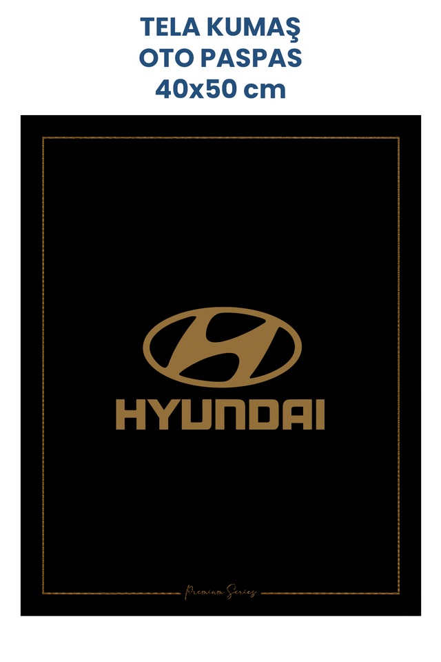 Tela Kumaş Suya Dayanıklı 40x50cm Hyundai 50adet Oto Paspas Siyah Altın Rengi Baskı Kağıt Değil