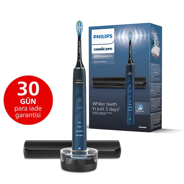 Philips Sonicare Diamond Clean 9000 Şarjlı Diş Fırçası,Seyahat Kabı,Sonicare App - Siyah HX9911/88