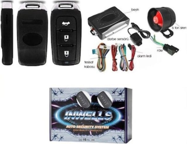 İnwells Oto Alarm Sistemi Uzaktan Kumandalı 3936 12V