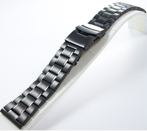 26Mm Siyah Metal Saat Kordonu Çelik Kolçak 1.Kalite Kayış Şeritli