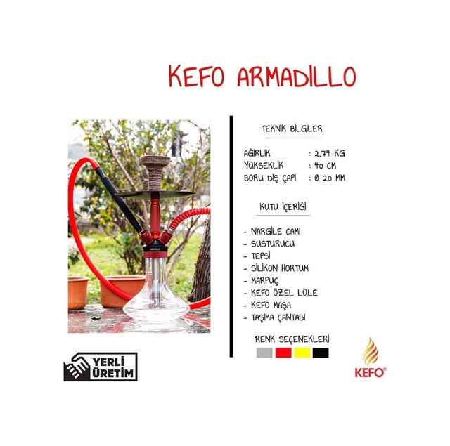 Armadillo Çantalı Nargile Takımı Sarı Renk