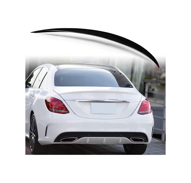 Mercedes C Serisi W205 Uyumlu Bagaj Üstü Spoiler İthal Pianoblack Parlak Siyah Spoyler Kanat