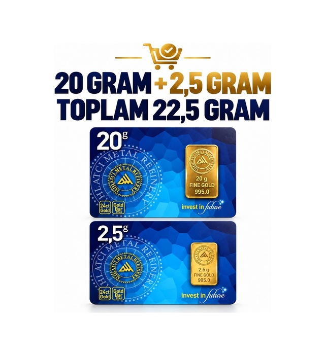 Ahlatcı Kuyumculuk 24 Ayar-22.5 Gram Külçe Altın