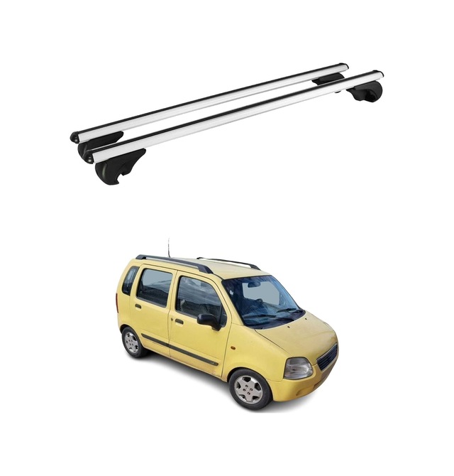 Suzuki Wagon R 1998-2003 Arası Uyumlu Port Bagaj Taşıyıcı Ara Atkı Alüminyum Gümüş 2 Parça