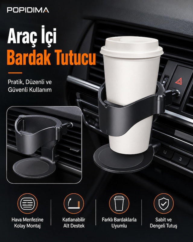 Oto Araç Içi Bardak Tutucu Çok Fonksiyonlu Içecek Tutacağı/bardaklık Car Cup Holder Adet