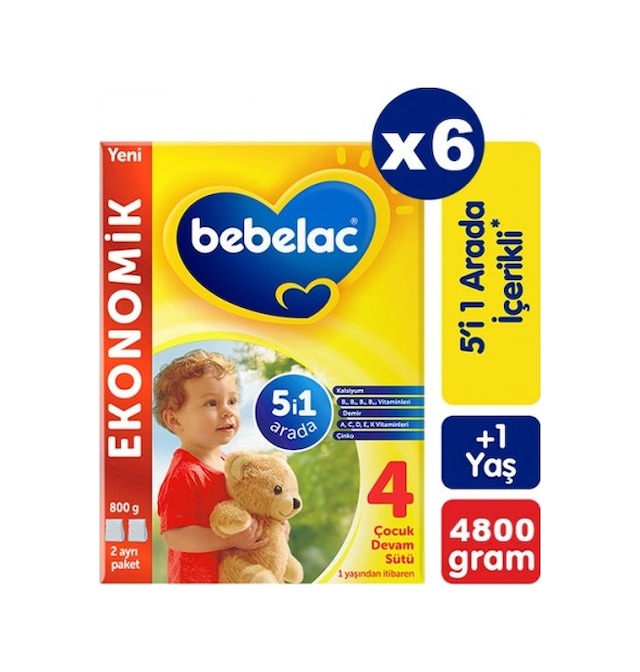 Bebelac 4 Çocuk Devam Sütü 800 G 6 Adet