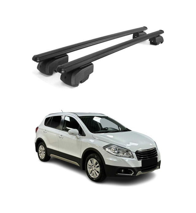 Suzuki Sx4 S-cross Iı 2013-2021 Arası Uyumlu Port Bagaj Taşıyıcı Ara Atkı Alüminyum Siyah 2 Parça