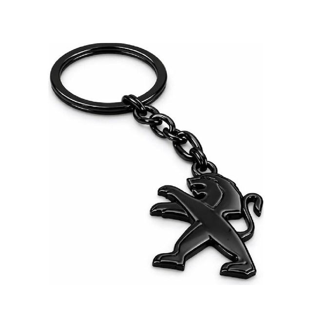 Peugeot 3d Metal Otomobil Anahtarlığı - Siyah Kaplamalı Oto Anahtarlık