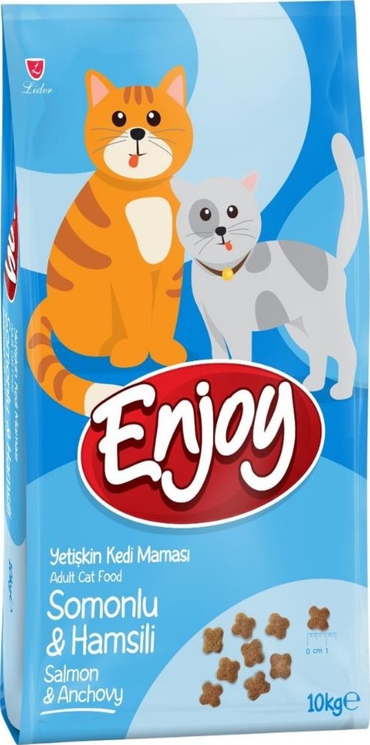 Enjoy Somonlu ve Hamsili Yetişkin Kedi Maması 10 KG