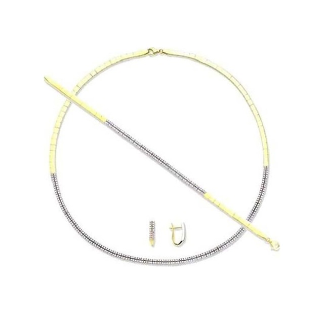 Oval Düğün Takım 24,13 Gram 2 Sıra Iki Renkli 14 Ayar Altın