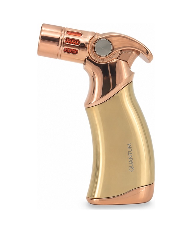 Quantum Dört Torch Pürmüz Gold Metal Masa Tipi Puro Çakmağı Tr9985