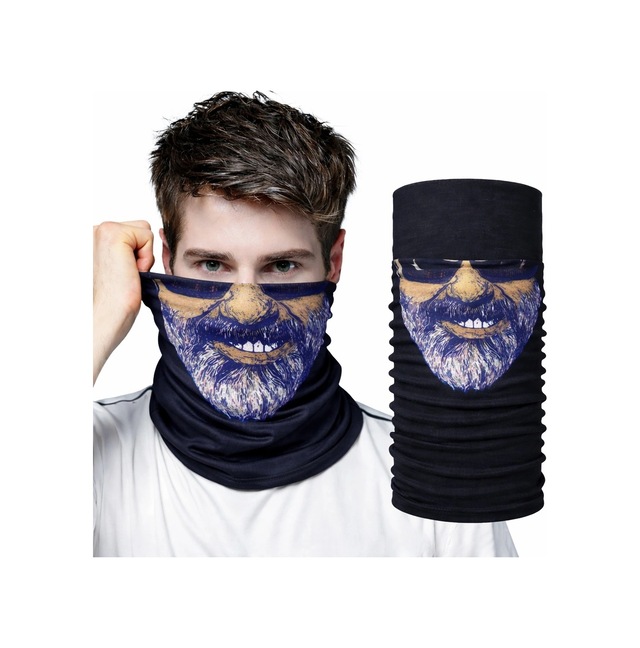 Sakallı Yüz Desenli Baf Buff Çok Amaçlı Boyunluk Maske 1 No