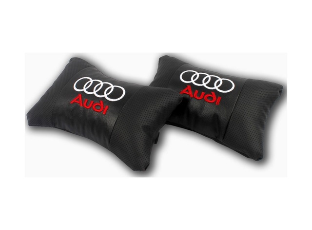 Audi Araca Özel Nakışlı Oto Deri Boyun Yastığı
