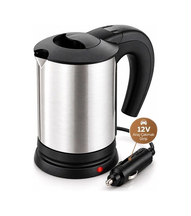 Pratik Paslanmaz Çelik 12v Araç Su Isıtıcı Kettle