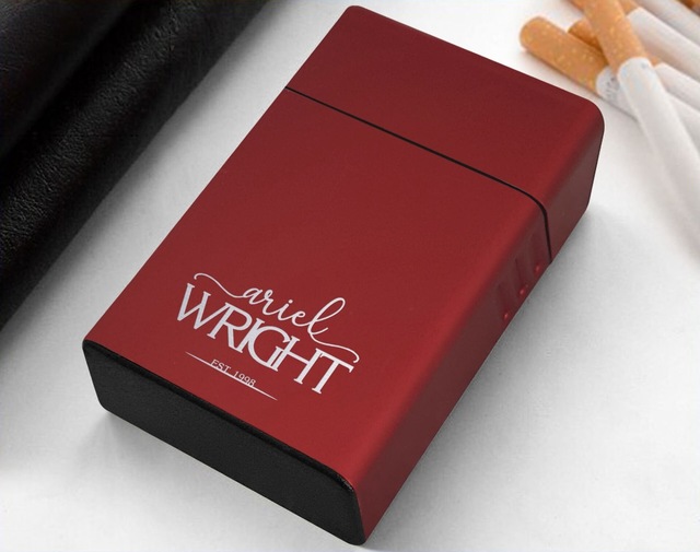 Bk Gift Kişiye Özel İsimli Tarihli Kırmızı Metal Sigara Tabakası 4