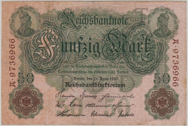 Almanya 50 Mark 1910 Mark. Çok Temiz+