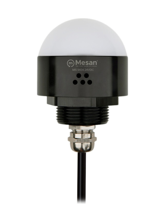 Mesan Ø50 M30 Somun Bağlantılı Led İndikatör Rgy Buzzer Siyah Gövde 24vdc Ms 9604.24vdc