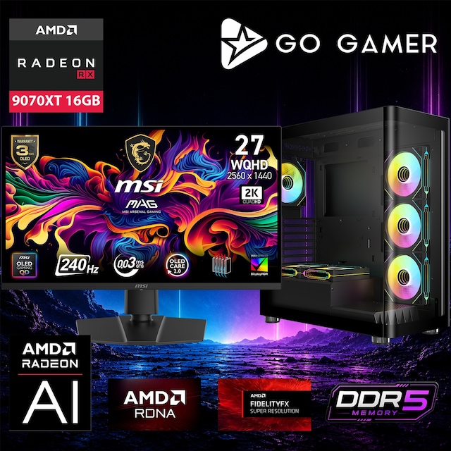 Go Gamer AE948DP Ryzen 9 9950X3D RX 9070 XT 64GB RAM 1TB SSD