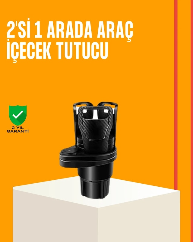 Oto Bardak Tutucu 360 Döner Çift Bölmeli Karbon Fiber Tasarım Diğer