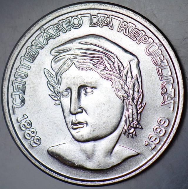 Brezilya 1 Cruzado 1989 Hatıra-cumhuriyetin 100. Yılı. Çil.